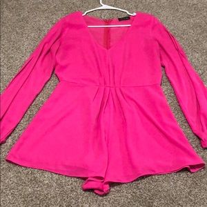 Pink long sleeve romper